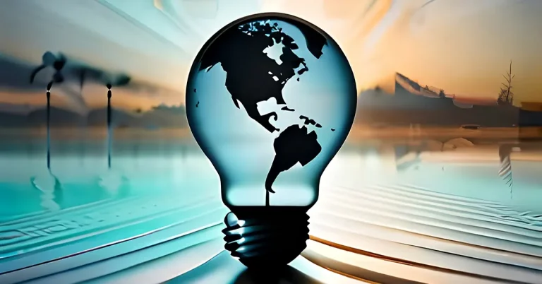A light bulb with a geographic map that appears to navigate the waters.
