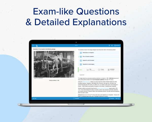 Exam-like questions and detailed answer explanations