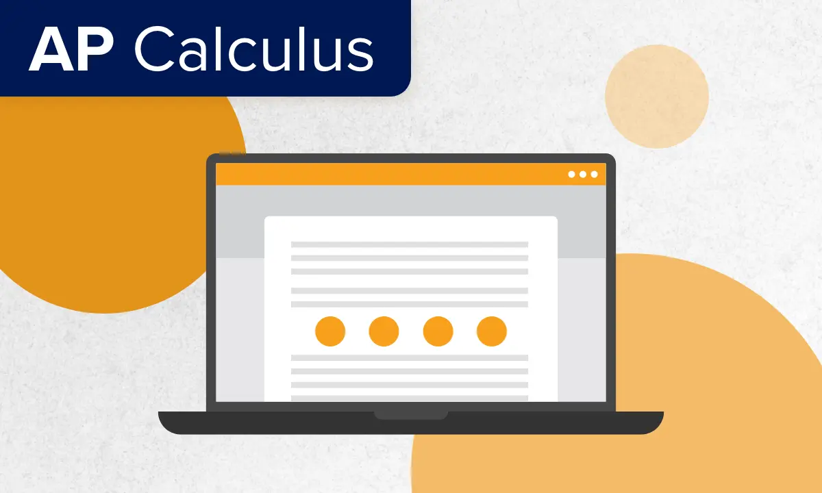 Illustrated laptop screen for UWorld College Readiness digital articles - AP Calculus