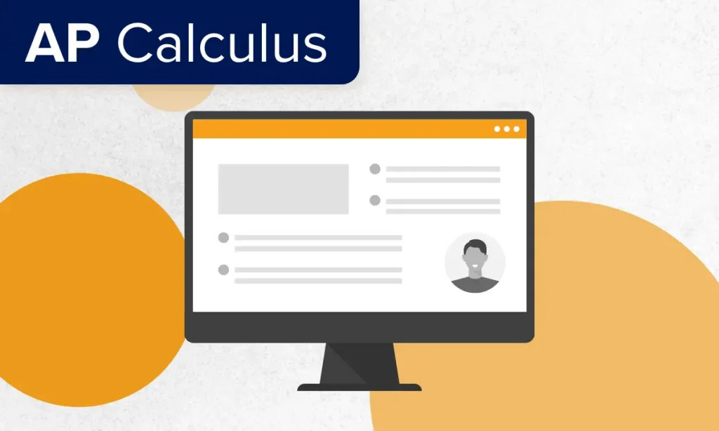 Illustrated laptop screen for UWorld College Readiness webinars - AP Calculus