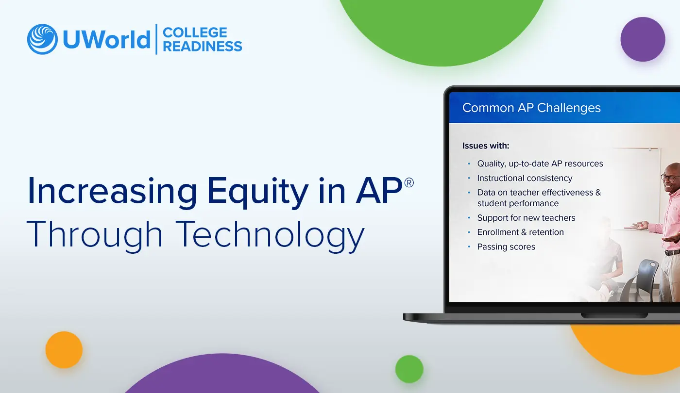 Title screen for a webinar on Increasing Equity in Advanced Placement® Using Technology