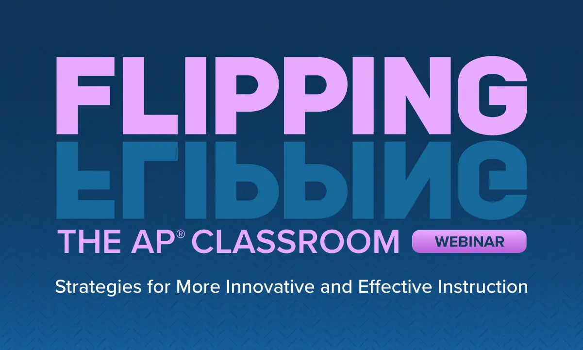 The word Flipping upside down represents flipping how AP courses are taught in high school