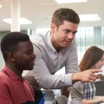 AP educator helping the students for AP success