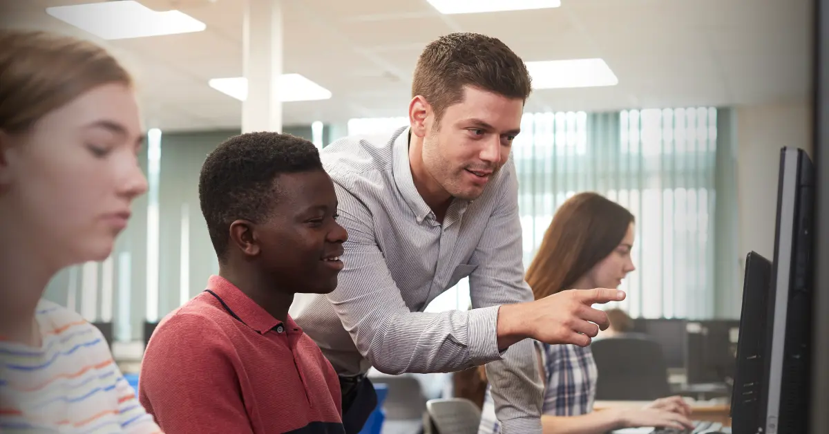 AP educator helping the students for AP success